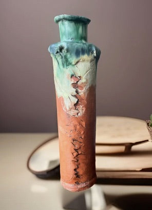 Handcrafted 14" Rustic Clay Pottery Vase