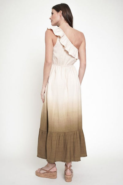 Logan One Shoulder Ombre Midi Dress