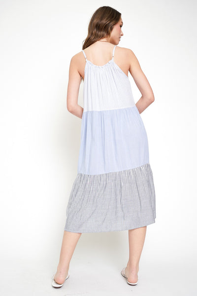 Seneca Mixed Stripe Midi Dress