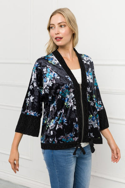 Cai Mixed Velvet Print Jacket