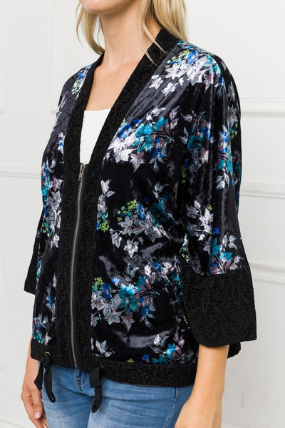Cai Mixed Velvet Print Jacket