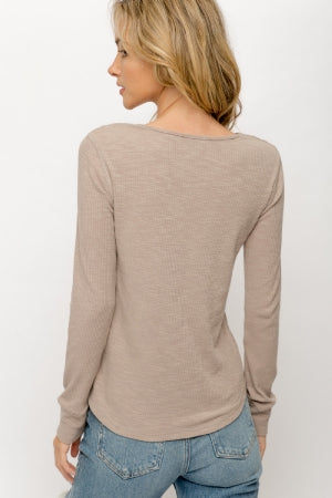 Lace Yoke Henley Top