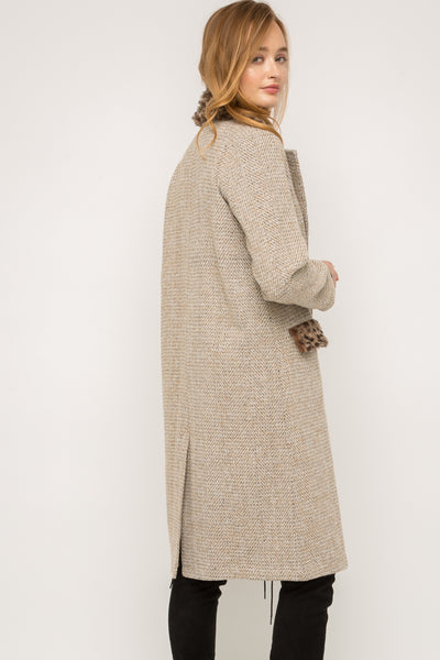 Shelby Leopard Fur Collar Coat