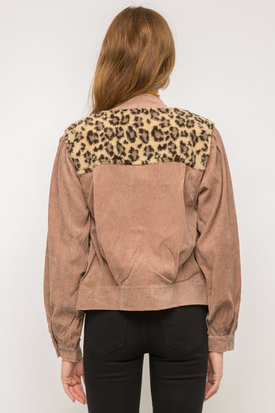 Naida Fur Print Bomber Jacket