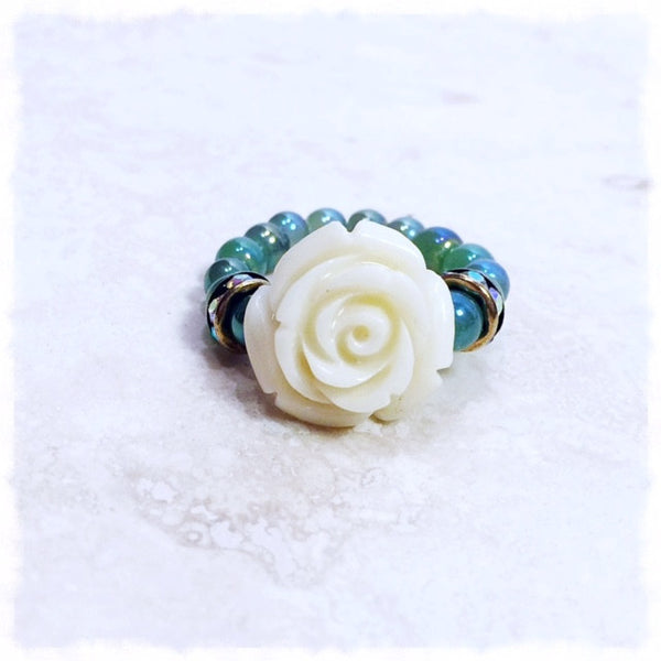Petite Rosa Bianca Love Beads Ring - Soul Of The Rose®
