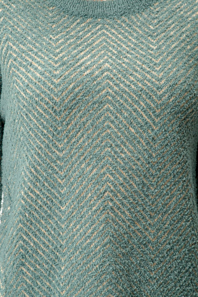 Soft Chevron Pattern Pullover Sweater