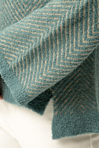 Soft Chevron Pattern Pullover Sweater