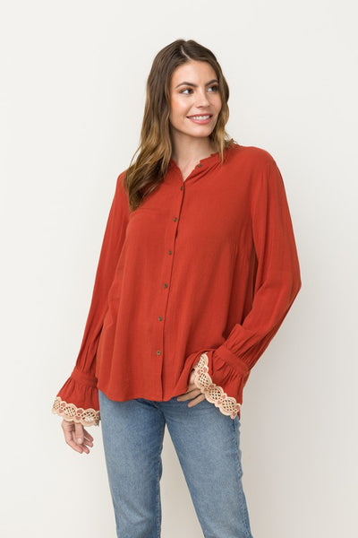 Tessa Embroidered Sleeve Top