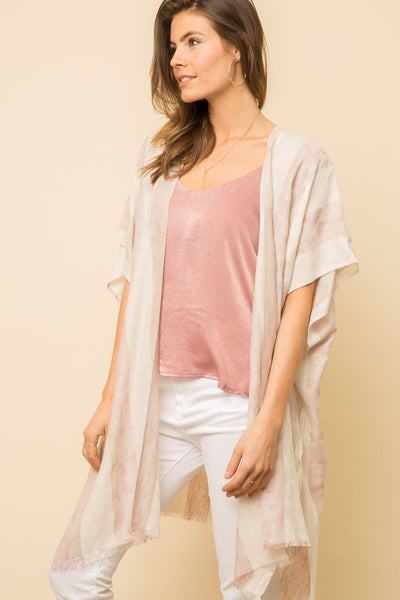 Trisha Striped Linen Blend Kimono