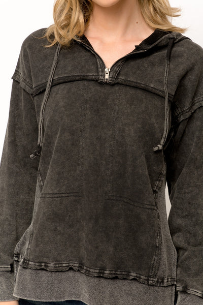 Washed Drawstring Hoodie