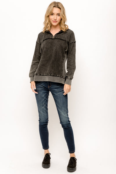 Washed Drawstring Hoodie