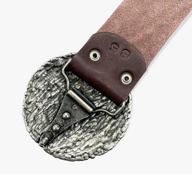 Bohemian Leather Belt with Round Buckle