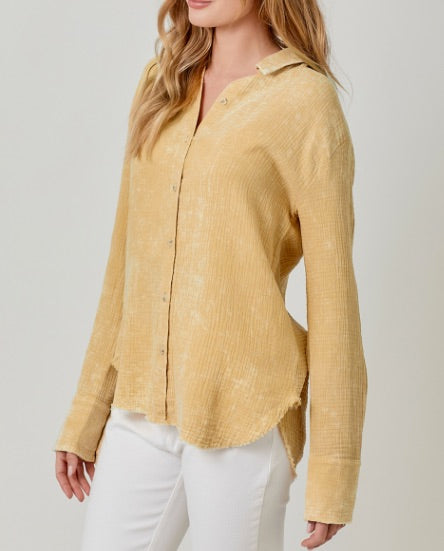 Frayed Bottom Washed Shirt