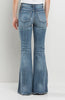 High Rise Flare Jeans with Frayed Hem