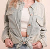 Mineral Washed Oversized Gauze Shacket Jacket