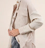 Mineral Washed Oversized Gauze Shacket Jacket
