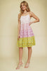 Gabriella Color Block Flower Lace Midi Dress