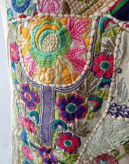 Sari Patchwork Bedcover-Wall Hanging