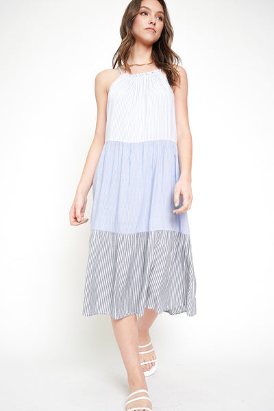 Seneca Mixed Stripe Midi Dress