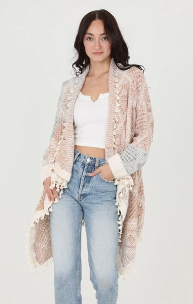 Tassel fringe cardigan clearance