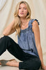 Terra Denim Smocked Tank Top