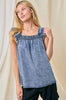 Terra Denim Smocked Tank Top