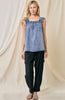 Terra Denim Smocked Tank Top