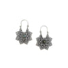 Silver Lace Lotus Flower with Labradorite Stone Earrings