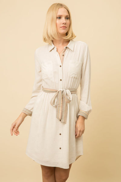 Harper Cinched Waist Shirt Dress