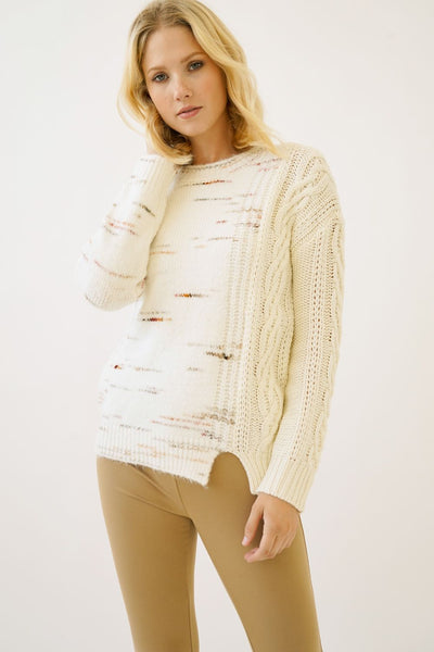 Cable Knit Multi Thread Pullover Sweater