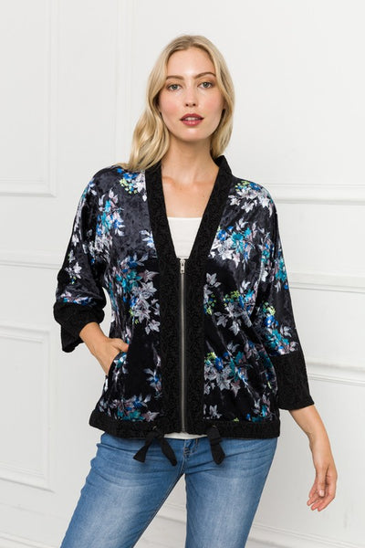 Cai Mixed Velvet Print Jacket