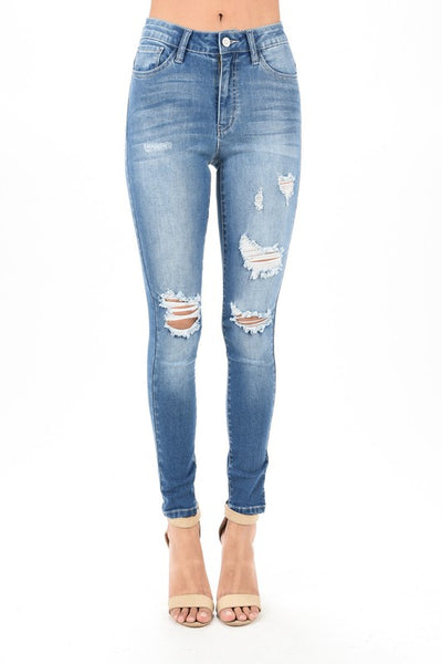 Monroe High Waisted Destroyed Stretch Jeans