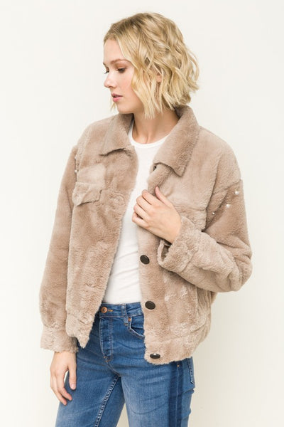 Faux Fur Trucker Jacket