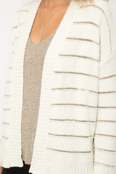 Giuliana Glitter Stripe Cardigan Sweater