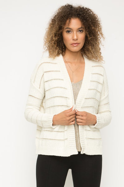 Giuliana Glitter Stripe Cardigan Sweater