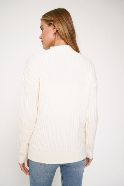 Kelsey Color Block Mock Neck Sweater