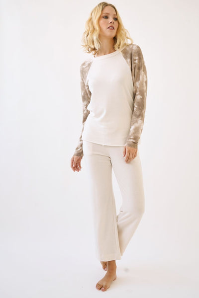 Tie Dye Sleeve Raglan Pullover Top