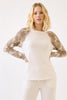 Tie Dye Sleeve Raglan Pullover Top