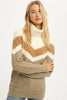Melissa Color Block Turtle Neck Sweater
