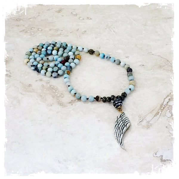 Nevaeh Semi Precious Stone Wing Necklace