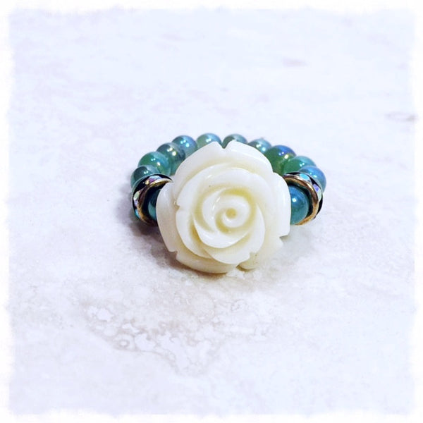 Petite Rosa Bianca Love Beads Ring