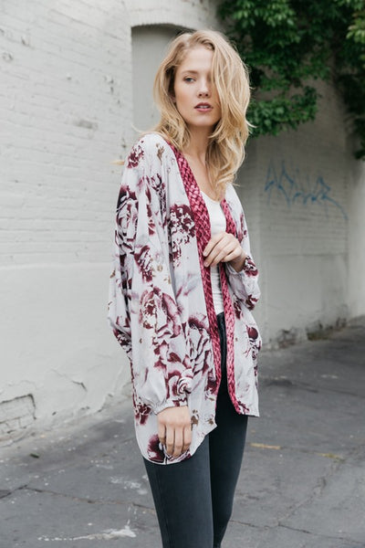 Rose Print Kimono