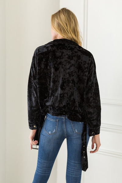 Crushed Velvet Moto Jacket