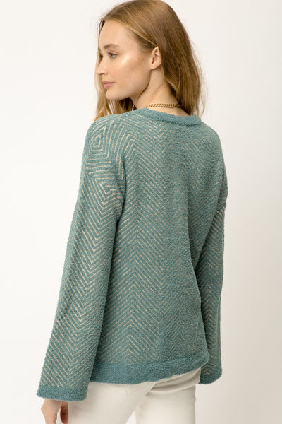 Soft Chevron Pattern Pullover Sweater