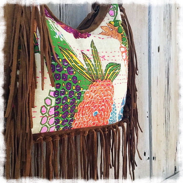 Thalia Kantha Fringe Bag - Soul Of The Rose®