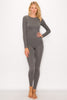 Ribbed Long Sleeve Top and Leggings Lounge Set
