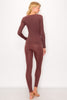Ribbed Long Sleeve Top and Leggings Lounge Set