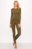 Ribbed Long Sleeve Top and Leggings Lounge Set